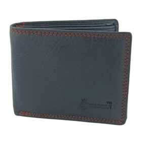 RFID Protected Genuine Leather Wallet for Men | Trifold Slim Wallet with ID Window, Coin Pocket & Card Holder