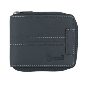 Zip-Around RFID Protected Genuine Leather Wallet for Men | Dual Tone Bi-Fold Wallet with Coin Pocket, ID Holder & Card Slots | Brown & Black